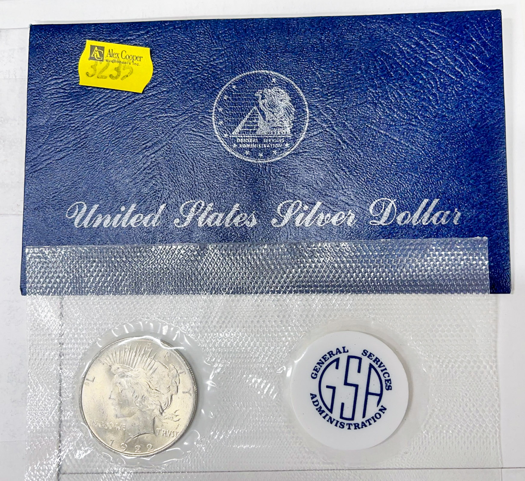 Appraisal: AU PEACE DOLLAR IN GSA BLUE ENVELOPE in GSA pack