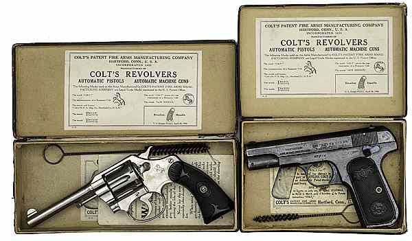 Appraisal: Colt Pre-War Hand Guns Lot of Two in Boxes Police