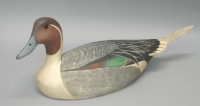 Appraisal: Decorative pintail decoy in original paint stamped and marked C