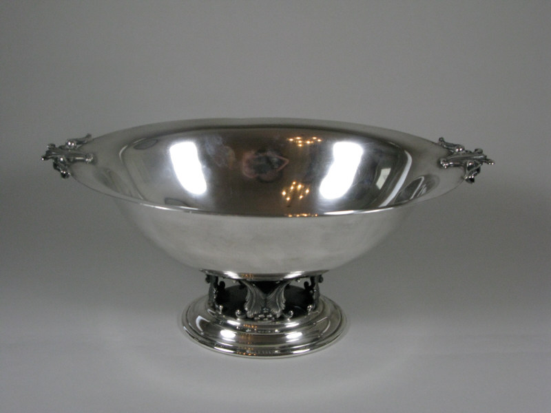 Appraisal: Jensen Style Sterling Center Bowl early th c oval form