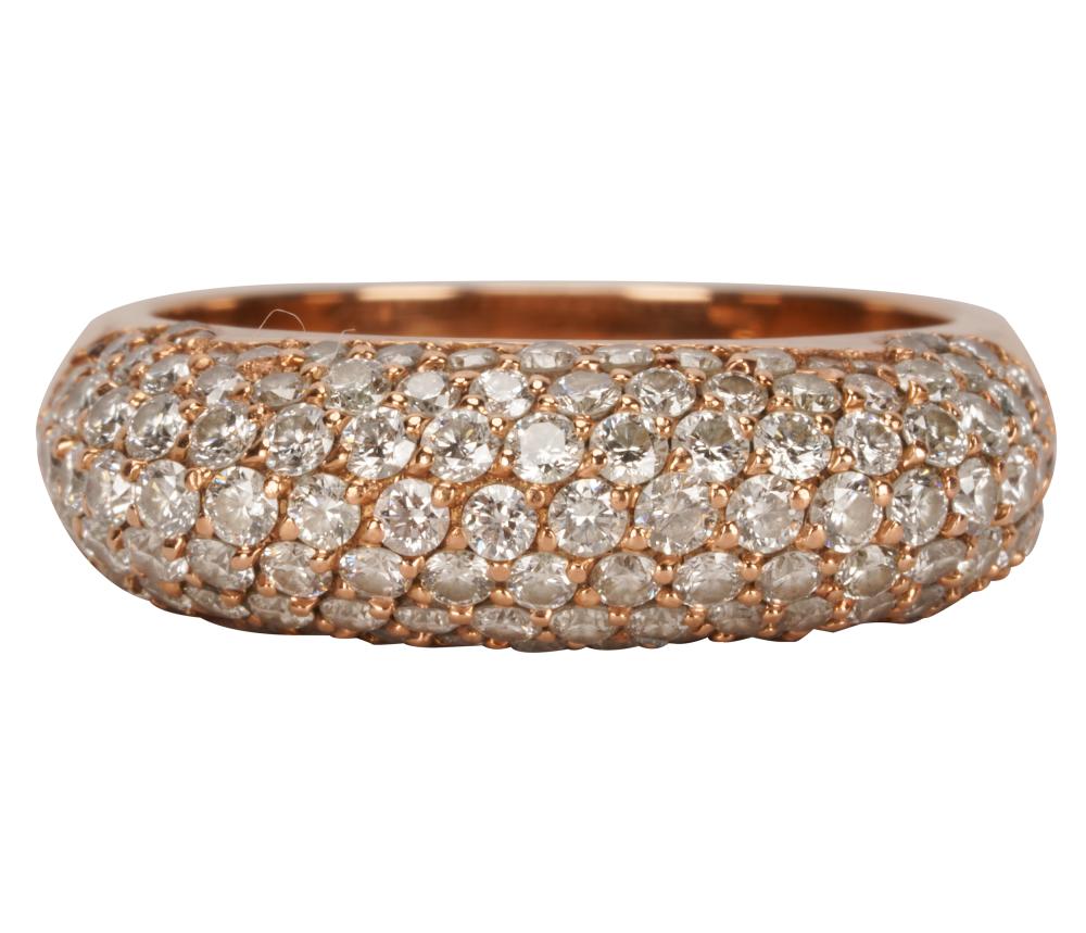 Appraisal: ST ETIENNE KARAT ROSE GOLD DIAMOND RINGcontaining full-cut diamonds I-K