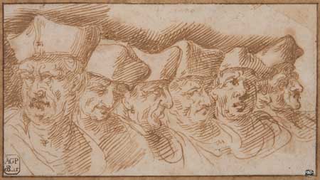 Appraisal: GUIDO RENI ATTRIBUTED TO Italian - Portrait Studies of Clerics