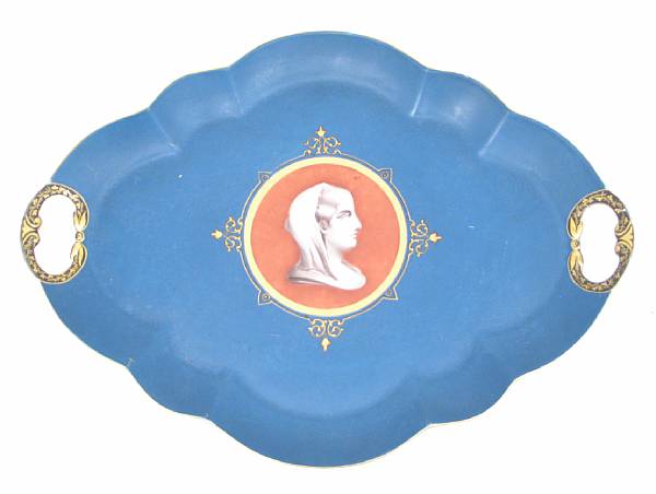 Appraisal: A Sevres style porcelain tray th century width in depth