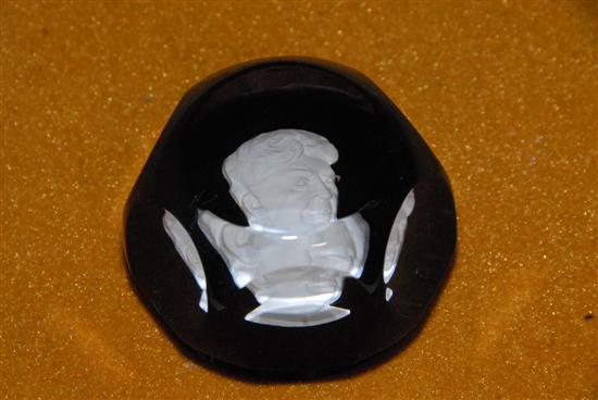 Appraisal: BACCARAT CRYSTAL PAPERWEIGHT Eleanor Roosevelt Provenance From a Fine Sutton