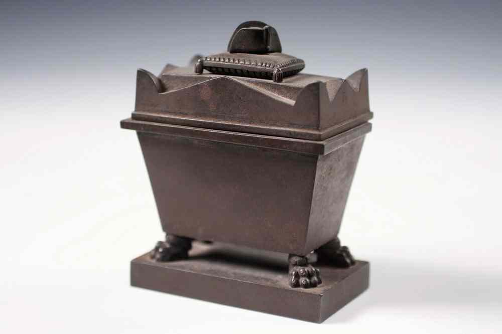 Appraisal: CAST IRON NAPOLEON'S TOMB INKWELL - Original Period Cast Iron