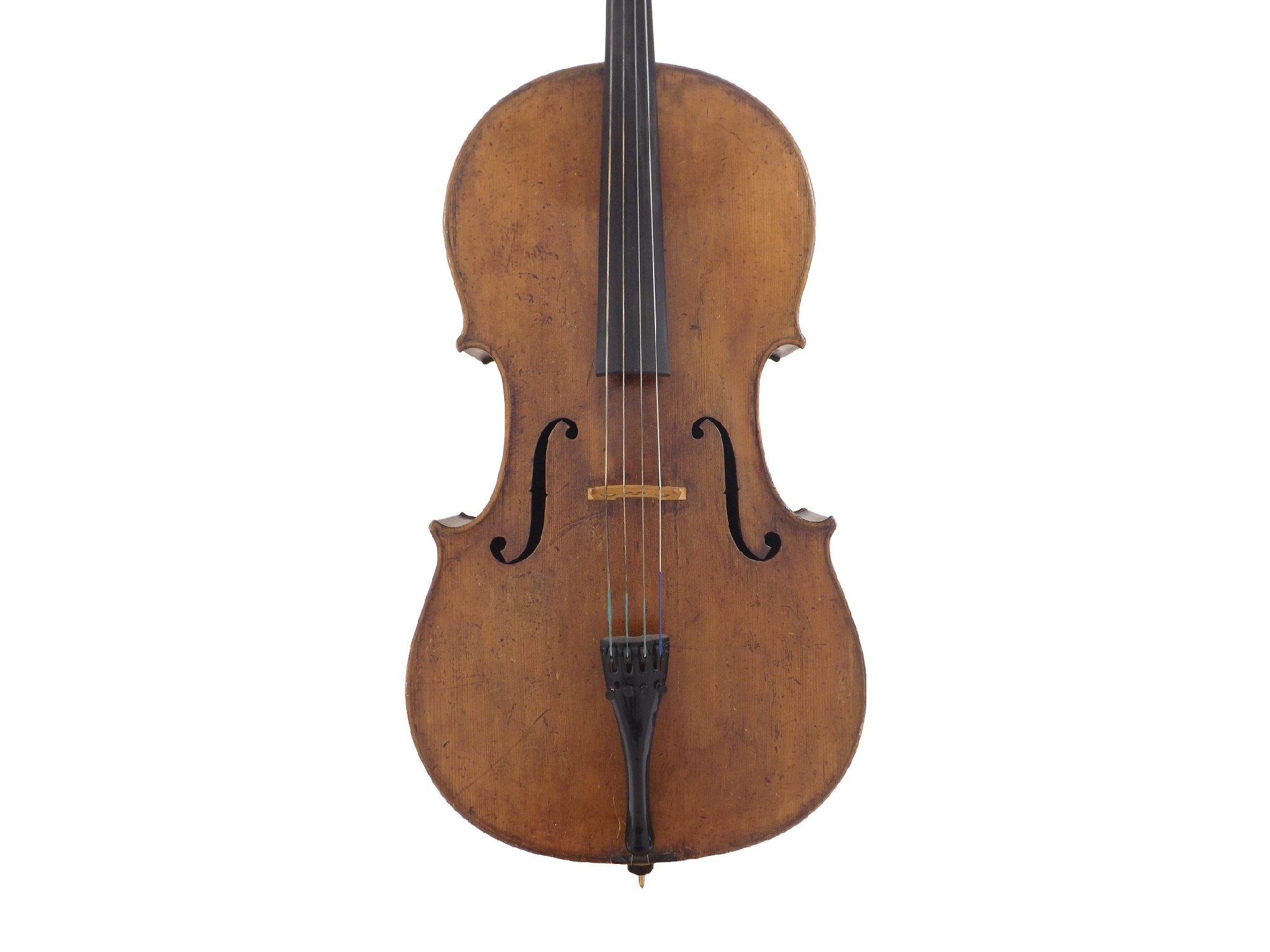 Appraisal: th century Bohemian violoncello unlabelled the two piece back of