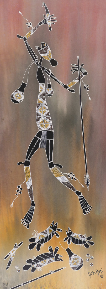 Appraisal: Duk Duk Stephen McLean b Australian ''Aboriginal Dancer'' Natural Pigments