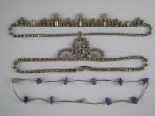 Appraisal: A mixed lot comprising two Art Deco style diamante necklaces