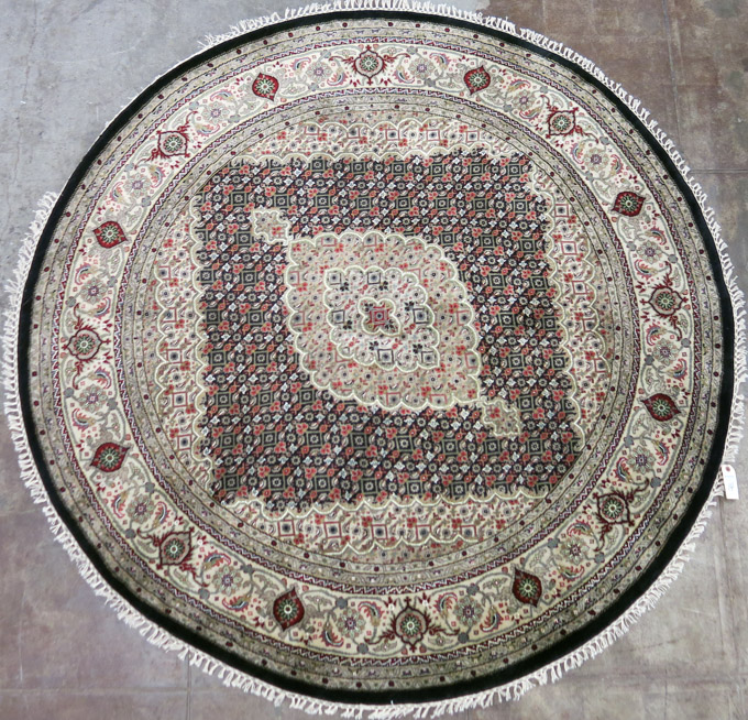 Appraisal: ROUND ORIENTAL AREA RUG Persian Bidjar design hand knotted '