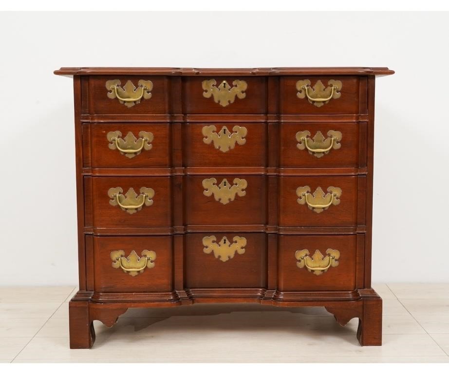 Appraisal: New England Chippendale style mahogany block front chest of drawers