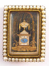 Appraisal: A fine Georgian high carat gold mourning brooch with engraved