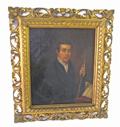 Appraisal: American School th Centuryyoung man holding an oboe