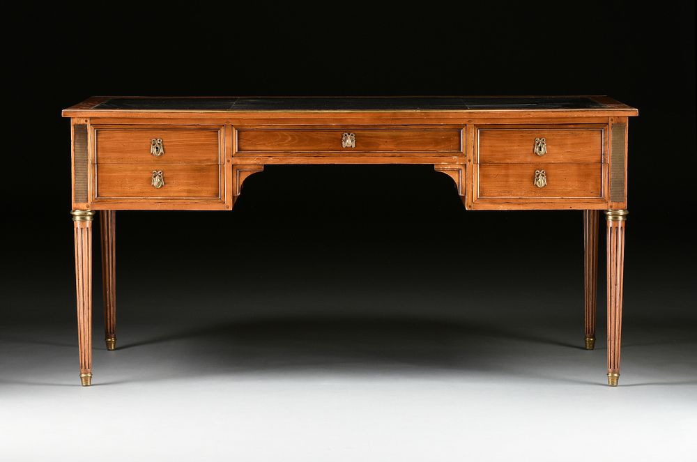 Appraisal: A DIRECTOIRE STYLE BRONZE MOUNTED CHERRY BUREAU PLAT BY FELIX