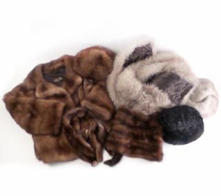 Appraisal: Collection of Fur Accessories Including stoles and hats in lambswool