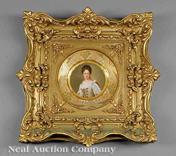 Appraisal: A Vienna Porcelain Portrait Plaque probably early th c attractively