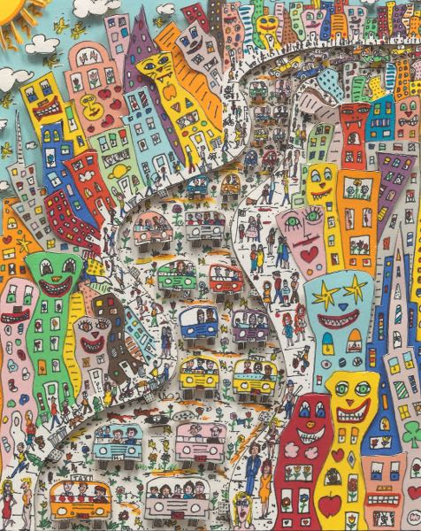 Appraisal: JAMES RIZZI AMERICAN - x Spring -D paper construction signed