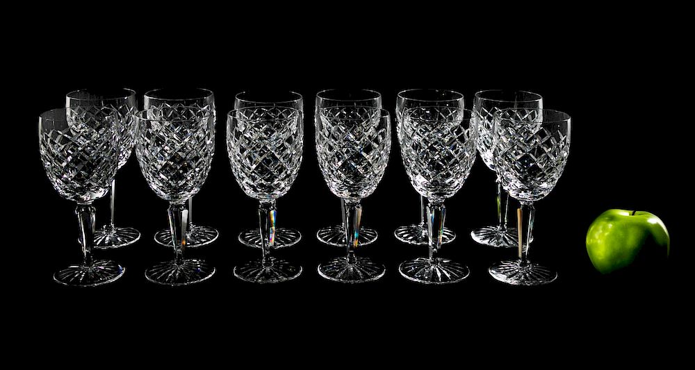 Appraisal: Waterford Crystal Comeragh Water Goblets th century Waterford Crystal Irish