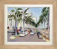 Appraisal: FAIRFIELD PORTER American - MIAMI BEACH Oil on canvas scene