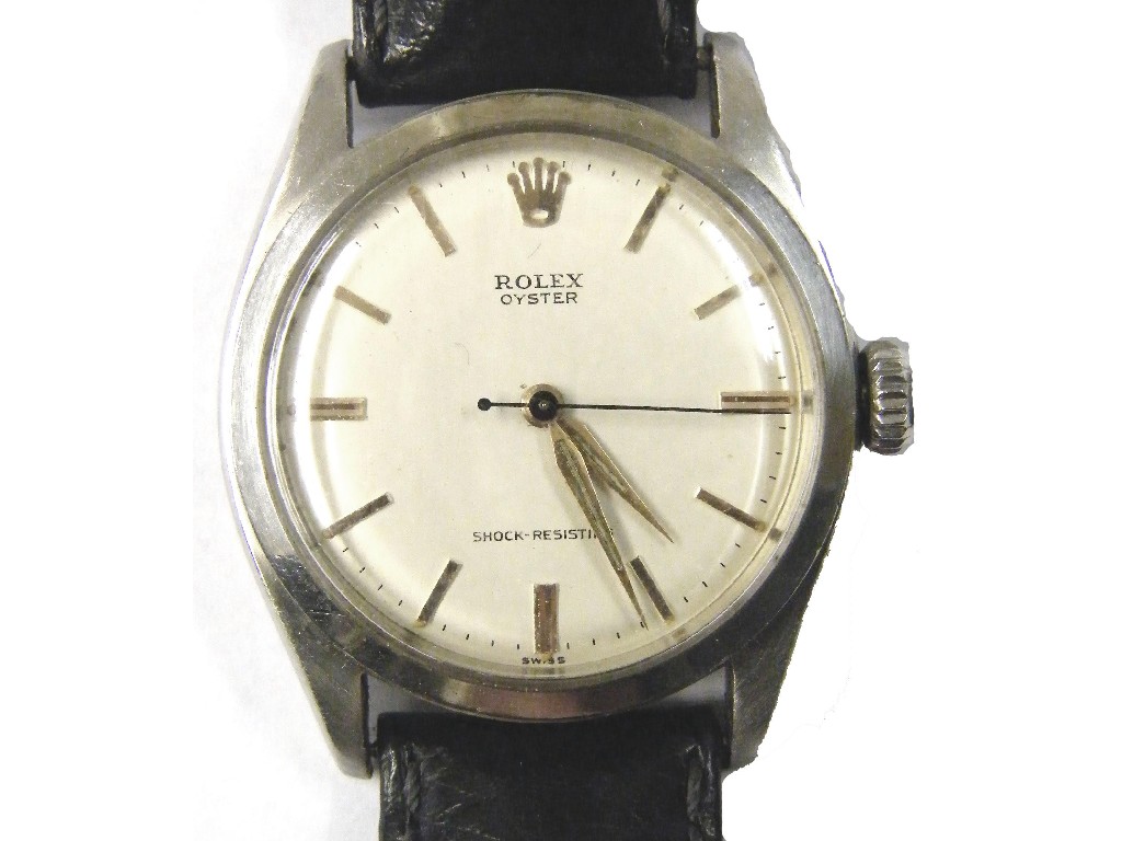 Appraisal: Rolex Oyster stainless steel gentleman's wristwatch the silvered dial with