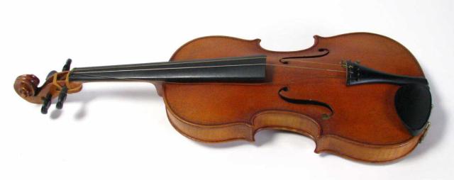 Appraisal: Oskar C Meinel violin in original case and Glasser bow