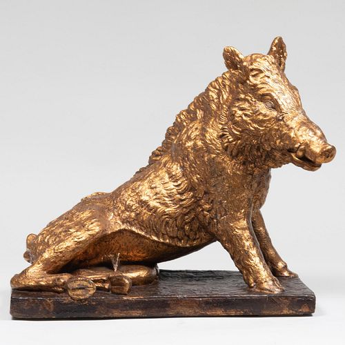 Appraisal: GILT AND PATINATED COMPOSITION MODEL OF THE FLORENTINE BOAR IL