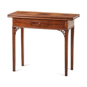 Appraisal: A Chippendale Figured Mahogany One-Drawer Card Table Likely Rhode Island