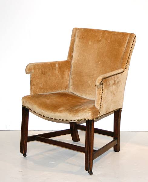 Appraisal: A George III mahogany wingchair late th century