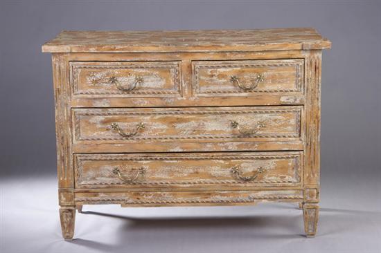 Appraisal: CONTINENTAL NEOCLASSICAL STYLE COMMODE th century with distressed and scrubbed