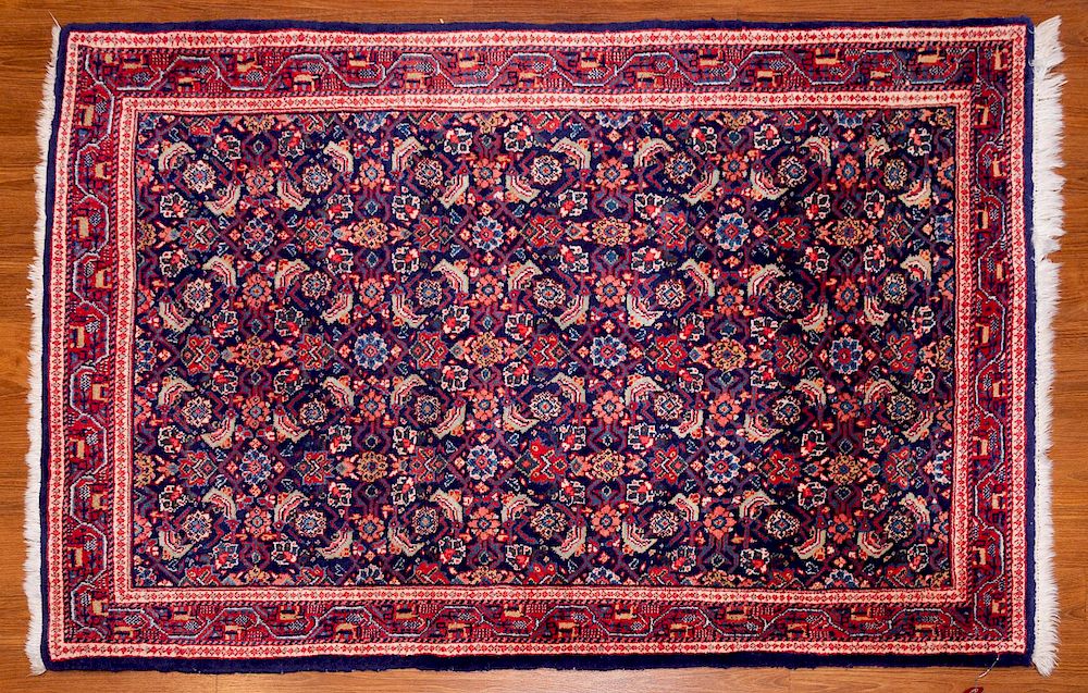 Appraisal: Hamadan Rug Persia x second half- th century hand-knotted Condition