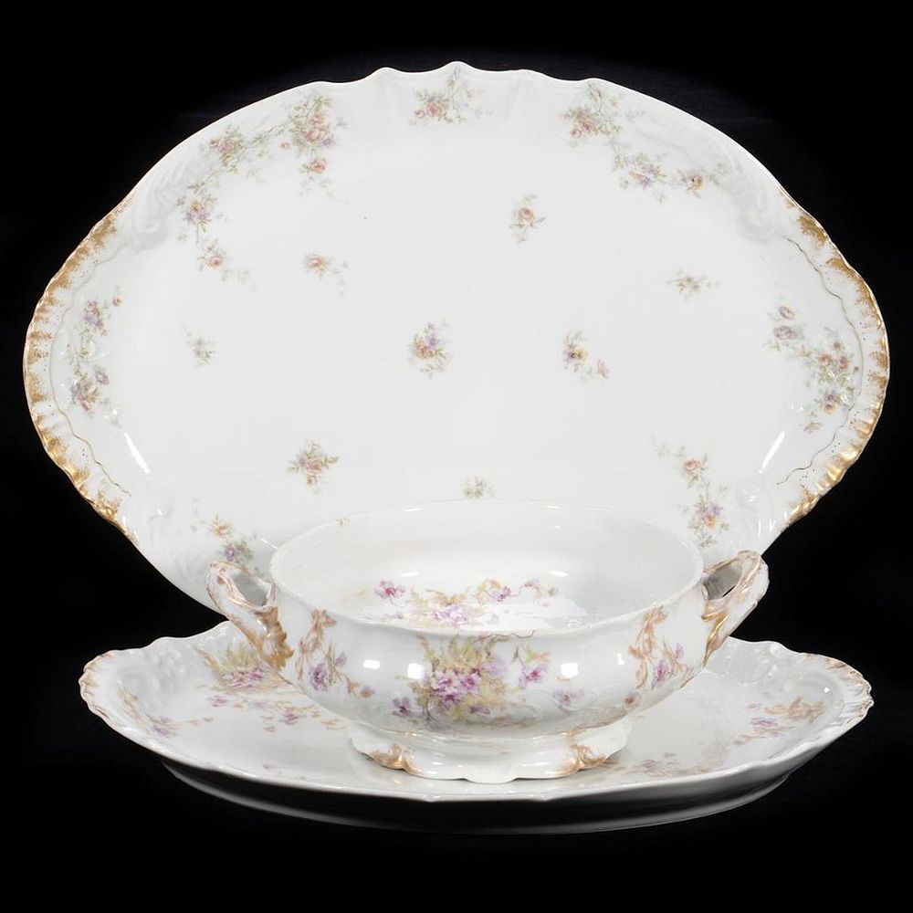 Appraisal: Haviland Limoges Part Dinner Service Decorated with sprays of violets