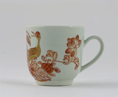 Appraisal: A Chaffers Liverpool coffee cup painted in iron red and