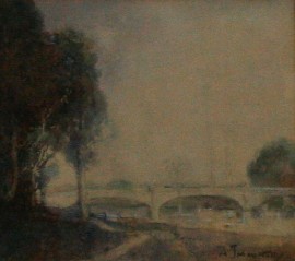 Appraisal: Matthew James MacNally - Bridge on the Yarra watercolour signed