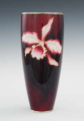 Appraisal: A Cloisonne Orchid Vase with Ando Mark th Century Mark