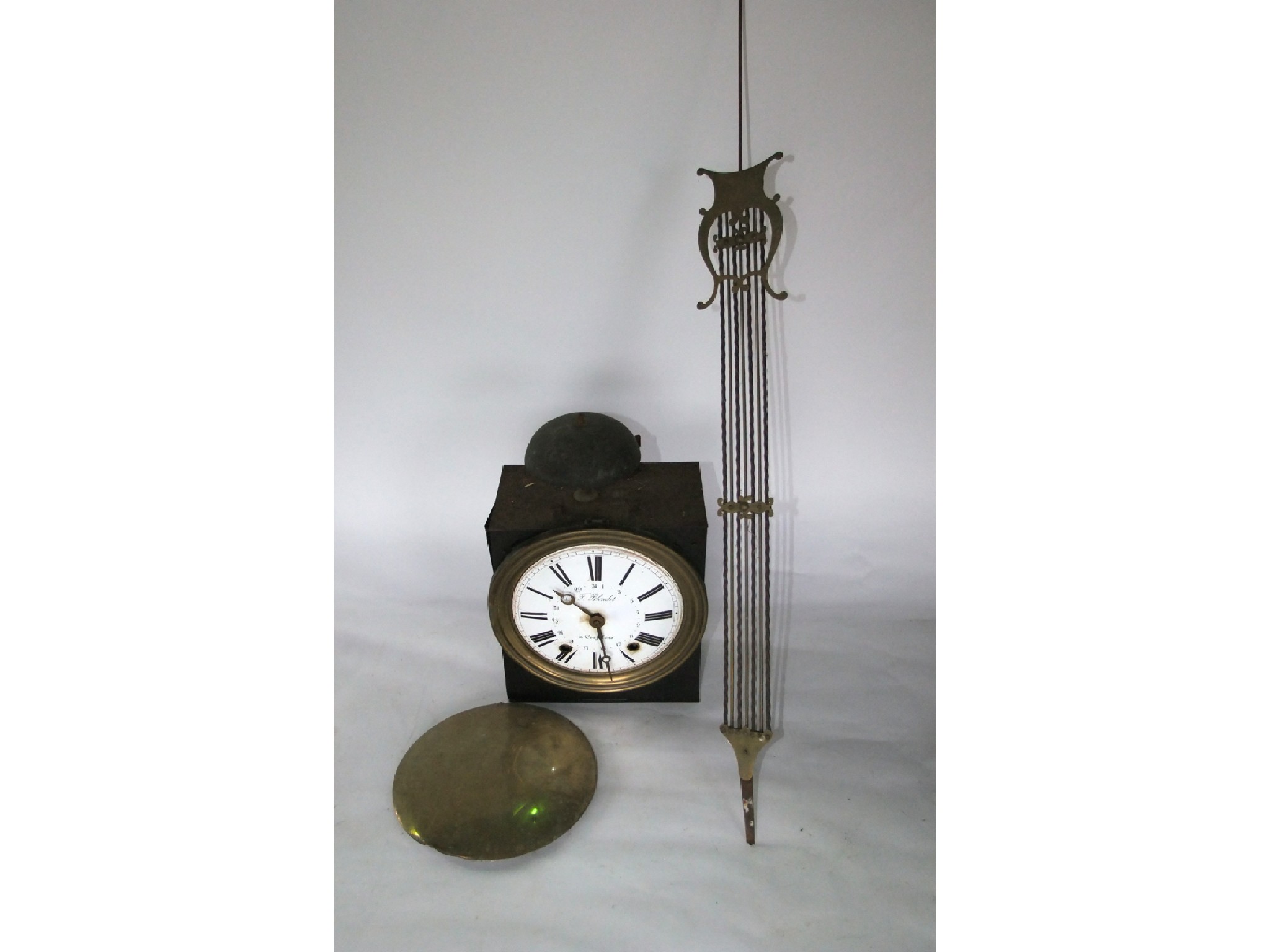 Appraisal: A th century French wall clock with hour striking movement