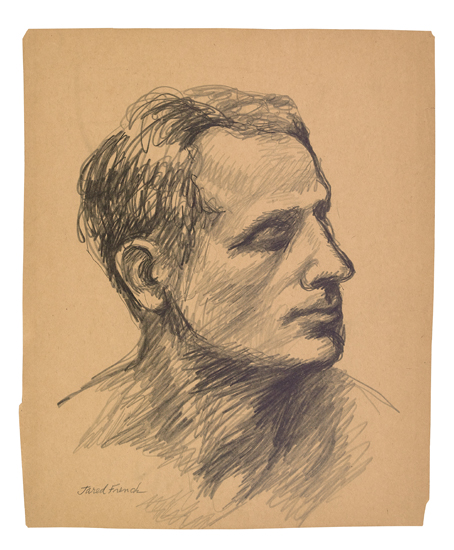 Appraisal: JARED FRENCH Portrait of a Man Pencil on light tan