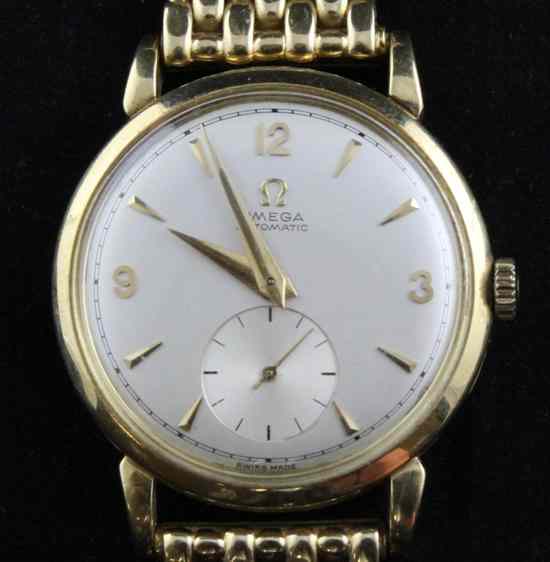 Appraisal: A gentleman's 's ct gold Omega Automatic wrist watch with