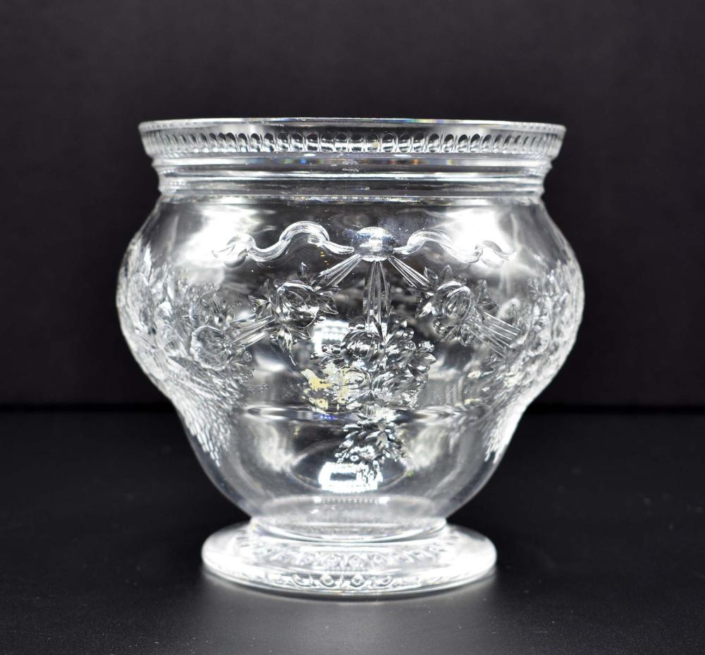 Appraisal: VICTORIAN ENGRAVED GLASS ROSE BOWLEnglish rd Quarter th Century Of