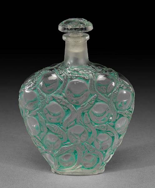 Appraisal: A Ren Lalique molded glass perfume bottle Salamandres Marcilhac model