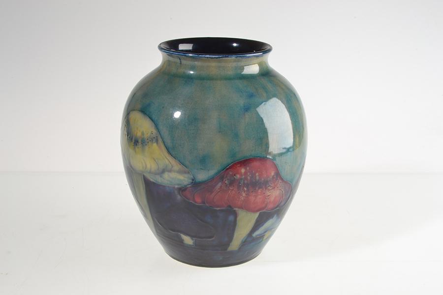 Appraisal: A MOORCROFT CLAREMONT TOADSTOOL PATTERN VASE oviod in shape body