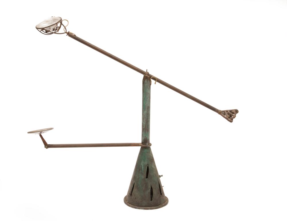 Appraisal: Mario Villa Nicaraguan New Orleans - Patinated Metal Table Lamp