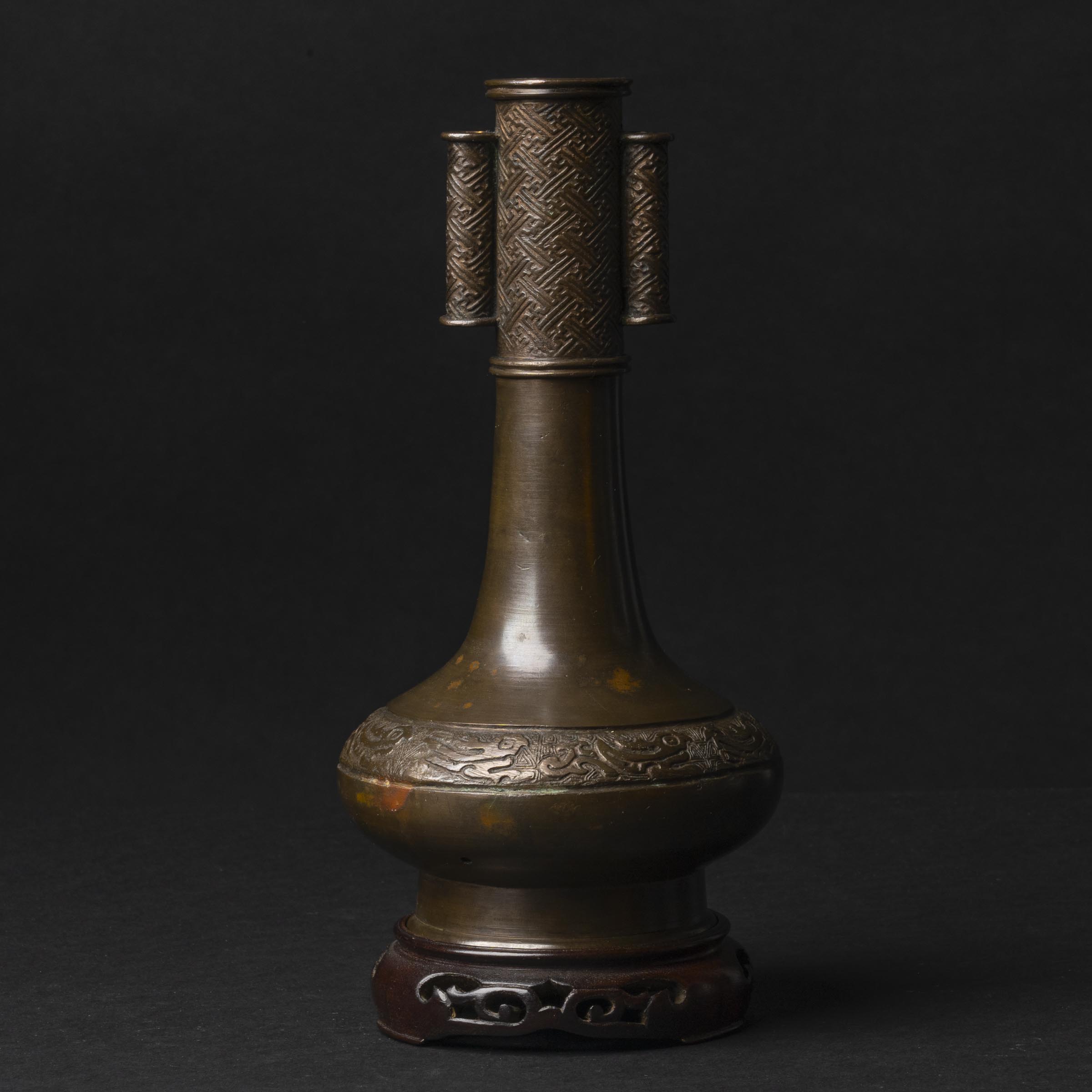 Appraisal: A Bronze Arrow Vase Touhu Ming Dynasty - Heavily cast