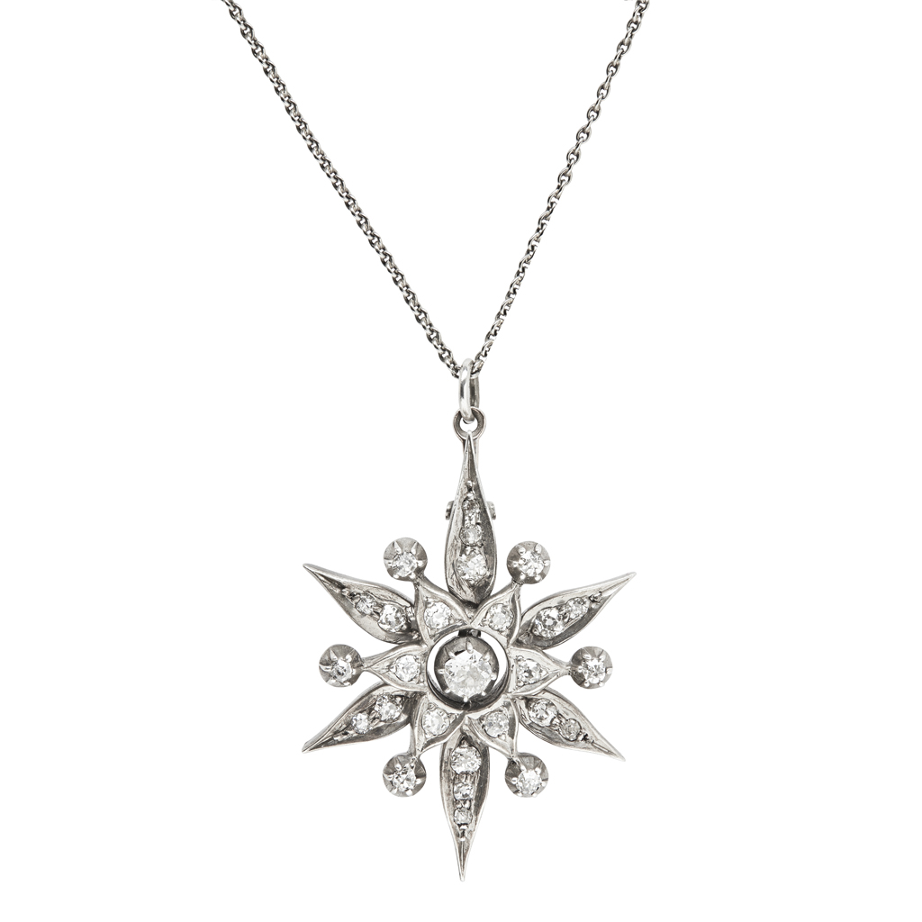 Appraisal: A diamond set star pendant modelled as a twelve pointed