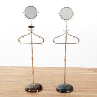 Appraisal: Aldo Tura lacquer parchment valet vanity stands Aldo Tura lacquer