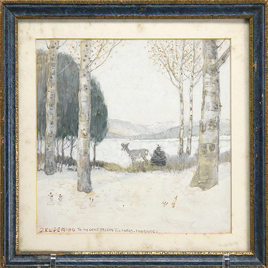 Appraisal: EDWIN WILLARD DEMINGAmerican - A deer in a winter landscape