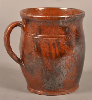 Appraisal: Pennsylvania Redware Apple butter Crock Pennsylvania th Century Mottle Glazed