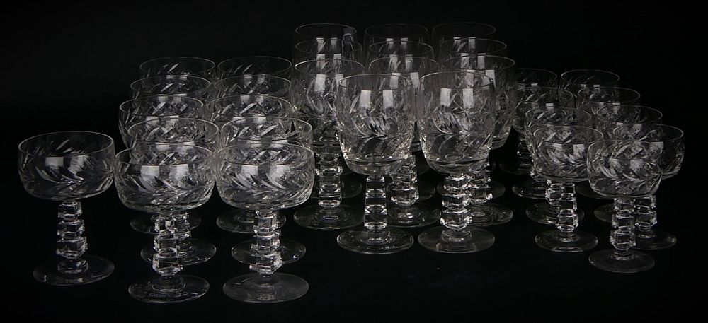 Appraisal: PIECE SET VINTAGE CRYSTAL BULLS EYE GLASSWARE Vintage Crystal Bull's