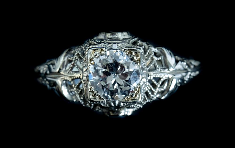 Appraisal: K WG DIAMOND ENGAGEMENT RING SIZE Custom K white gold