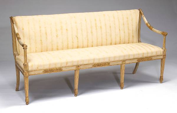 Appraisal: An Italian Neoclassical parcel gilt painted settee Neapolitan late th