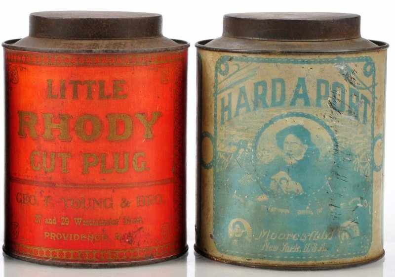 Appraisal: Lot of Small Top Tobacco Canisters Description Lot includes two