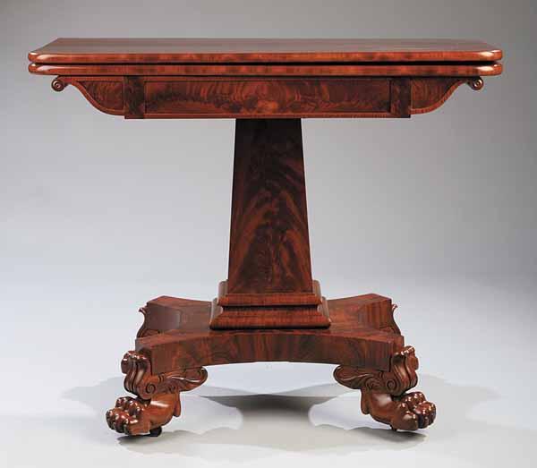 Appraisal: An American Classical Carved Mahogany Games Table early th c